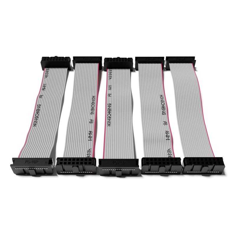 ExcelValley - 5-Pack - Eurorack Flat Ribbon Power Cables Modular Synth Synthesizer [10 to 16 Pins | 25 cm - 9.84"] - Image 2